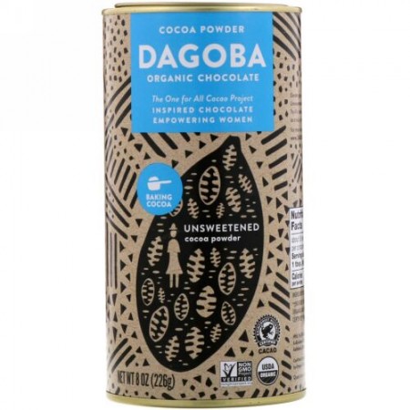 Dagoba Organic Chocolate, ココアパウダー、甘味無し、8オンス (226 g) (Discontinued Item)