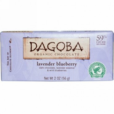 Dagoba Organic Chocolate, ラベンダー ブルーベリー、 2 oz (56 g) (Discontinued Item)