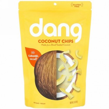 Dang, ココナッツチップス、キャラメル海塩、3.17 oz (90 g)