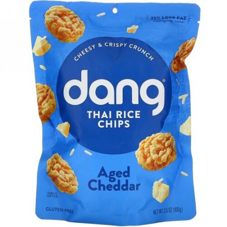 Dang, Thai Rice Chips, Aged Cheddar, 3.5 oz (100 g)