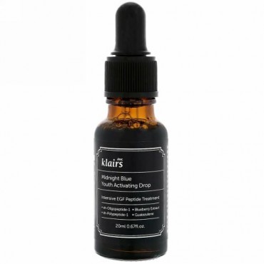 Dear, Klairs, ミッドナイトブルー・若返り活性化ドロップ、0.67 fl oz (20 ml)