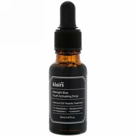 Dear, Klairs, ミッドナイトブルー・若返り活性化ドロップ、0.67 fl oz (20 ml)