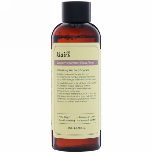 Dear, Klairs, サプル・プレパレーション・フェイシャルトナー、6.08 fl oz (180 ml)