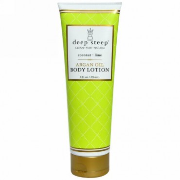 Deep Steep, Argan Oil Body Lotion, Coconut - Lime, 8 fl oz (237 ml) (Discontinued Item)