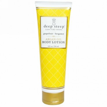 Deep Steep, アルガンオイル ボディ ローション、 グレープフルーツ - ベルガモット、 8 fl oz (236 ml) (Discontinued Item)