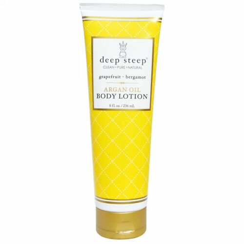 Deep Steep, アルガンオイル ボディ ローション、 グレープフルーツ - ベルガモット、 8 fl oz (236 ml) (Discontinued Item)
