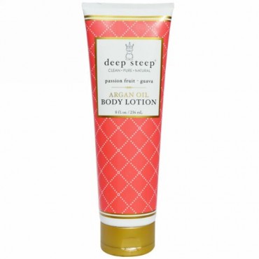 Deep Steep, Argan Oil Body Lotion, Passion Fruit - Guava, 8 fl oz (236 ml) (Discontinued Item)