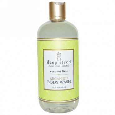 Deep Steep, アルガン オイル ボディウォッシュ、 ココナッツ ライム、 17 fl oz (502 ml) (Discontinued Item)