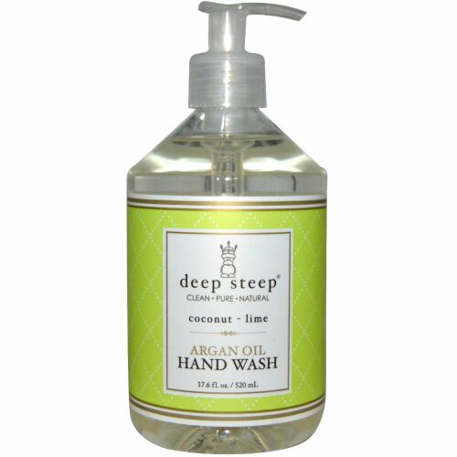 Deep Steep, アルガンオイル ハンドウォッシュ、ココナツ - ライム、17.6 fl oz (520 ml) (Discontinued Item)