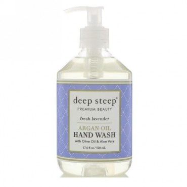 Deep Steep, アルガンオイル・ハンドウォッシュ、フレッシュラベンダー、17.6液量オンス (520 ml) (Discontinued Item)