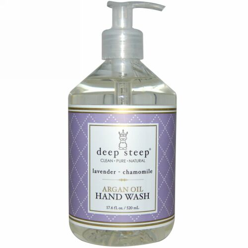 Deep Steep, アルガンオイル ハンドウォッシュ、ラベンダー- カモミール、17.6 fl oz (520 ml) (Discontinued Item)