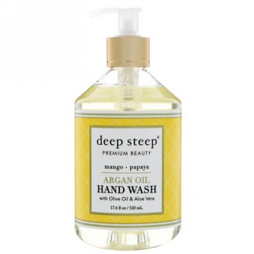 Deep Steep, Argan Oil Hand Wash, Mango - Papaya, 17.6 fl oz (520 ml) (Discontinued Item)