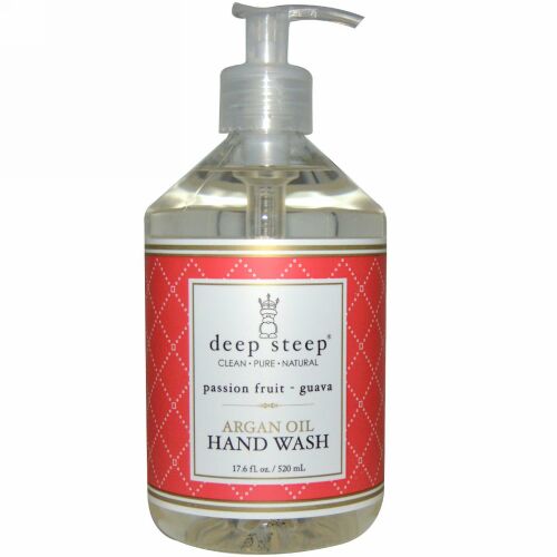 Deep Steep, アルガンオイル ハンドウォッシュ、パッションフルーツ- グアバ、17.6 fl oz (520 ml) (Discontinued Item)