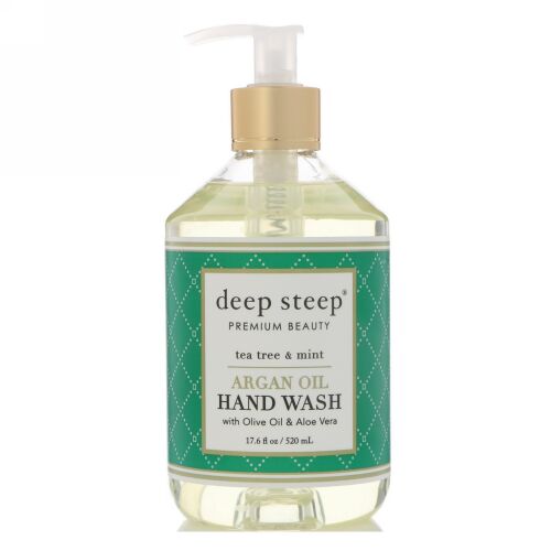 Deep Steep, Argan Oil Hand Wash, Tea Tree & Mint, 17.6 fl oz (520 ml) (Discontinued Item)