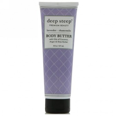 Deep Steep, ボディバター, ラベンダー - カモミール, 6液量オンス（177 ml） (Discontinued Item)