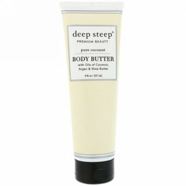 Deep Steep, Body Butter, Pure Coconut, 8 fl oz (237 ml) (Discontinued Item)