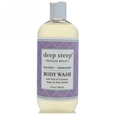 Deep Steep, ボディー ウォッシュ、ラベンダー - カモミール、17 fl oz (503 ml)