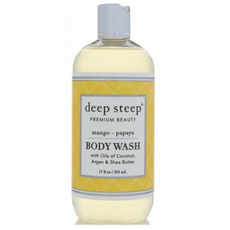 Deep Steep, ボディウォッシュ、マンゴーパパイヤ、17 fl oz (503 ml)