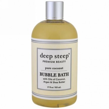 Deep Steep, バブルバス、ピュアココナッツ、17液量オンス (503 ml) (Discontinued Item)