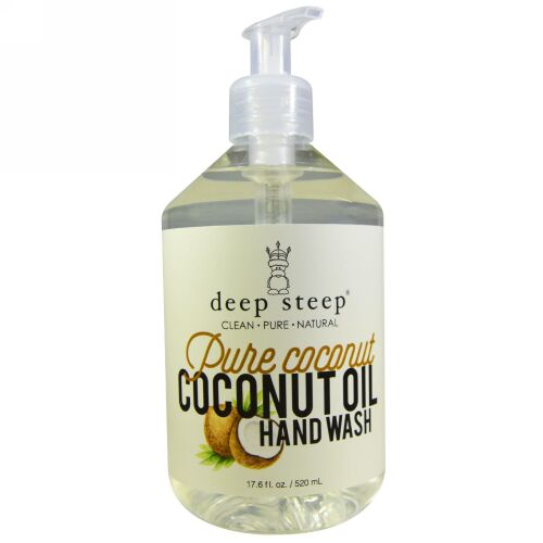 Deep Steep, ココナッツオイル・ハンドウォッシュ、 ピュアココナッツ、 17.6 液量オンス (520 ml) (Discontinued Item)