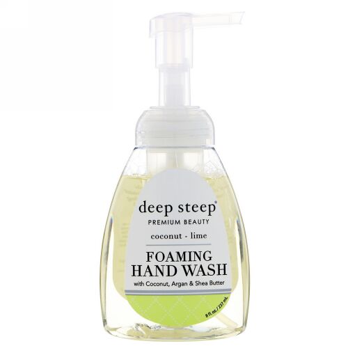 Deep Steep, アルガンオイル フォーミング ハンドウォッシュ、ココナツ - ライム、8 fl oz (237 ml) (Discontinued Item)