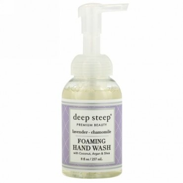Deep Steep, フォーミングハンドウォッシュ, ラベンダー - カモミール, 8液量オンス (237 ml)
