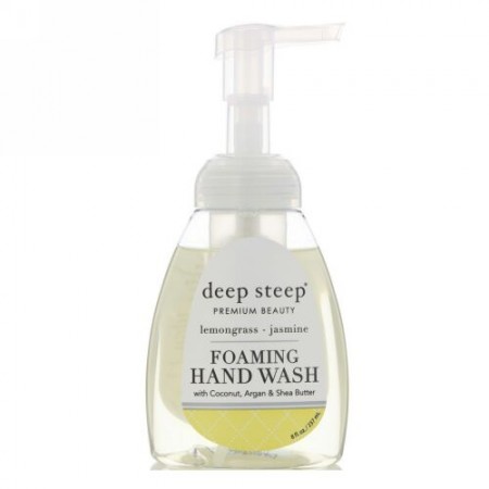 Deep Steep, フォーミングハンドウォッシュ、レモングラス - ジャスミン、8液量オンス (237 ml) (Discontinued Item)