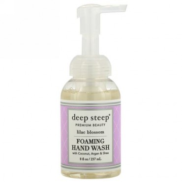 Deep Steep, アルガンオイル フォーミング ハンドウォッシュ、ライラックブロッサム、8 fl oz (237 ml) (Discontinued Item)