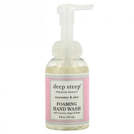 Deep Steep, Foaming Hand Wash, Rosewater & Aloe, 8 fl oz (237 ml) (Discontinued Item)