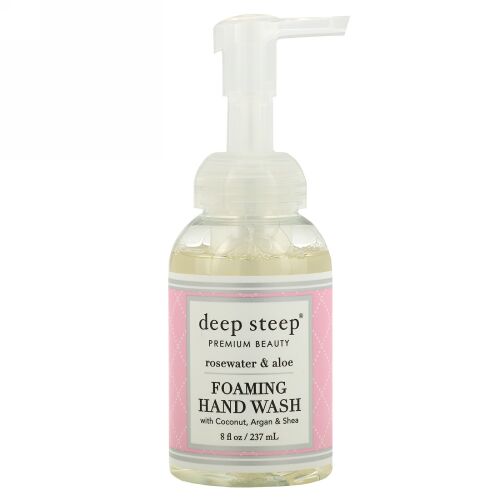 Deep Steep, Foaming Hand Wash, Rosewater & Aloe, 8 fl oz (237 ml) (Discontinued Item)