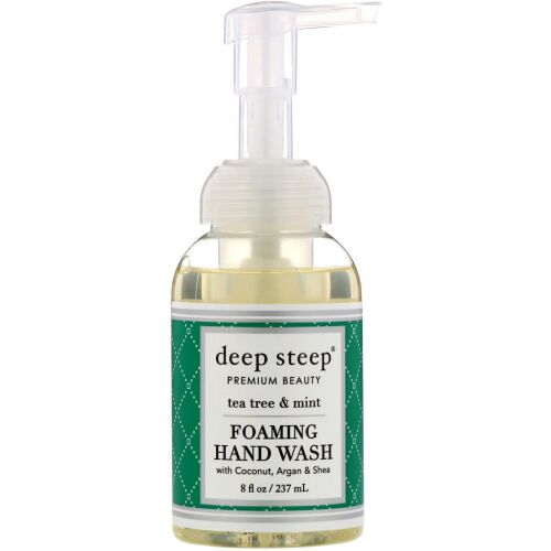 Deep Steep, Foaming Hand Wash, Tea Tree & Mint, 8 fl oz (237 ml) (Discontinued Item)