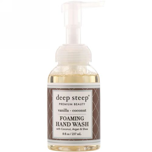 Deep Steep, Foaming Hand Wash, Vanilla Coconut, 8 fl oz (237 ml) (Discontinued Item)