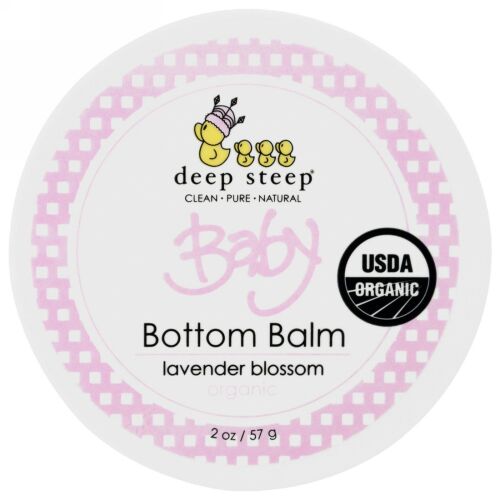 Deep Steep, オーガニック、ベビーボトムバルム、ラベンダーブロッサム、2 oz (57 g) (Discontinued Item)
