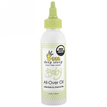 Deep Steep, 赤ちゃん用オーガニック全身オイル, キンセンカ・カモミール, 4液量オンス (118 ml) (Discontinued Item)
