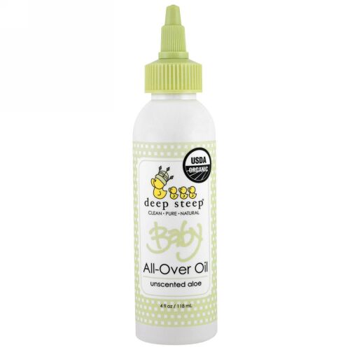 Deep Steep, 赤ちゃんの全身用オーガニックオイル, 無香・アロエ, 4液量オンス (118 ml) (Discontinued Item)