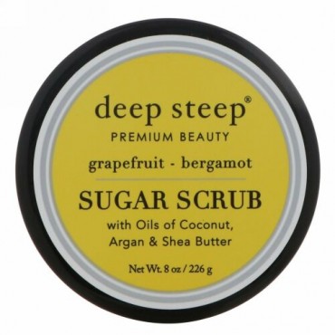 Deep Steep, シュガースクラブ、 グレープフルーツ - ベルガモット、 8オンス (226 g)