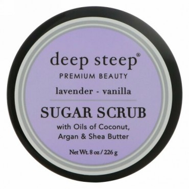 Deep Steep, シュガースクラブ、ラベンダー - バニラ、8オンス (226 g)