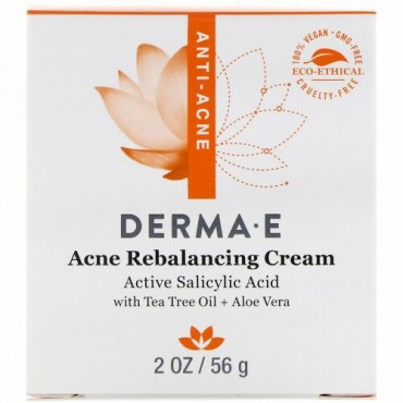 Derma E, Acne Rebalancing Cream, Active Salicylic Acid , 2 oz (56 g)