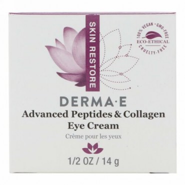 Derma E, アドバンスト・ペプチド & コラーゲン・アイクリーム、1/2 oz (14 g)
