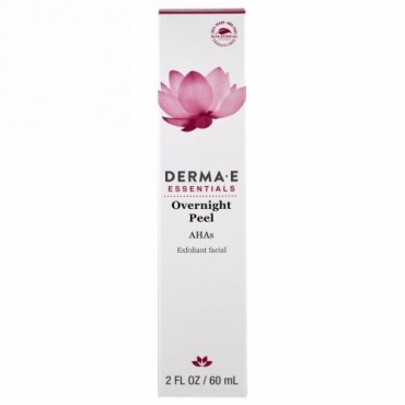 Derma E, オーバーナイトピール、エクスフォリエントフェイシャル、2 fl oz (60 ml)