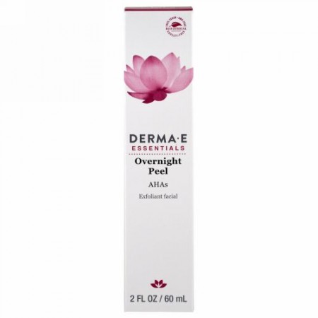 Derma E, オーバーナイトピール、エクスフォリエントフェイシャル、2 fl oz (60 ml)