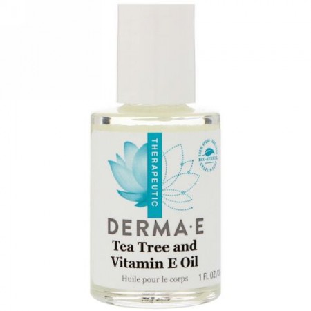 Derma E, ティーツリーとビタミンEオイル、1 fl oz (30 ml) (Discontinued Item)