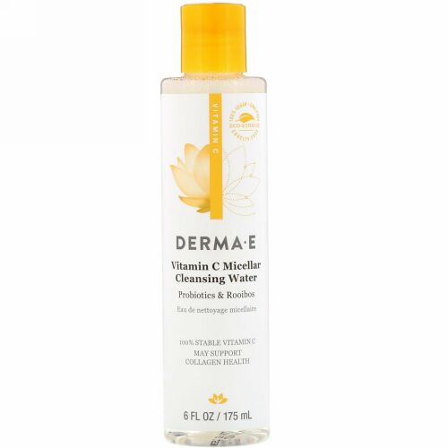 Derma E, ビタミンCミセラークレンジングウォーター、プロバイオティクス＆ルイボス、 175 ml（6fl oz）