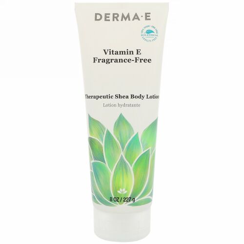 Derma E, ビタミンE 集中治療シアボディローション、無香料、8液量オンス(227 ml)