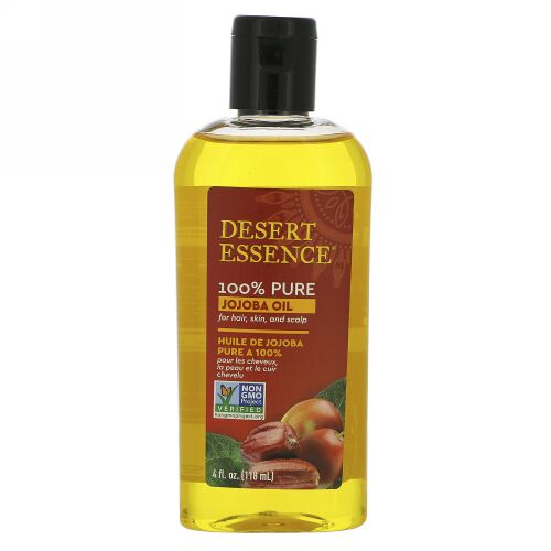 Desert Essence, 100％ピュアホホバオイル、髪・肌・頭皮用、118 ml（4 fl oz）
