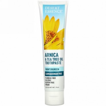 Desert Essence, Arnica & Tea Tree Oil Toothpaste, Wintergreen,  6.25 oz (176 g)