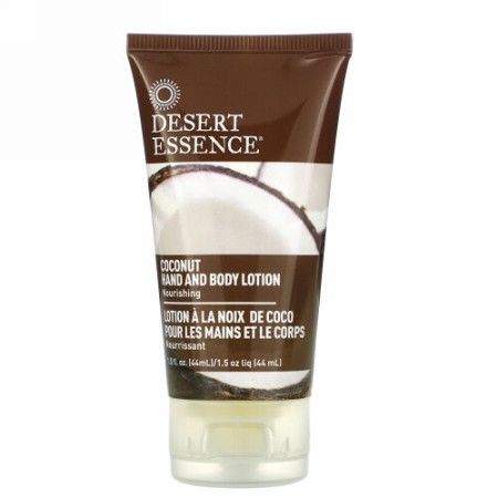 Desert Essence, トラベルサイズ, ココナッツ ハンド & ボディローション, 1.5 fl oz (44 ml)