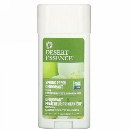 Desert Essence, デオドラント、スプリングフレッシュ、2.5オンス（70 ml）