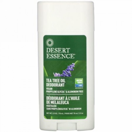 Desert Essence, デオドラント、ティーツリーオイル、2.5 oz (70 ml)