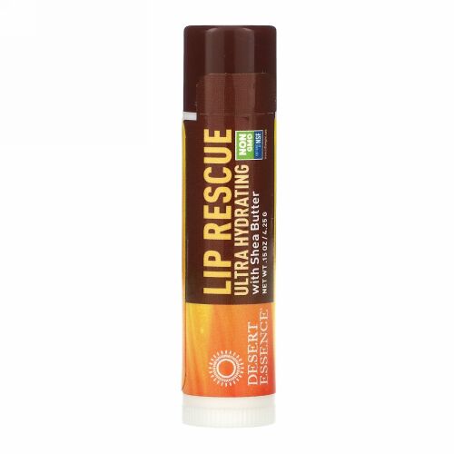 Desert Essence, リップレスキュー、シアバター配合ウルトラ保湿、4.25g（0.15oz）